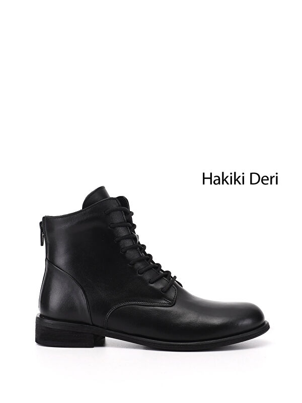 GÖNDERİ(R) Kadın SİYAH Fermuarlı Hakiki Deri Bot