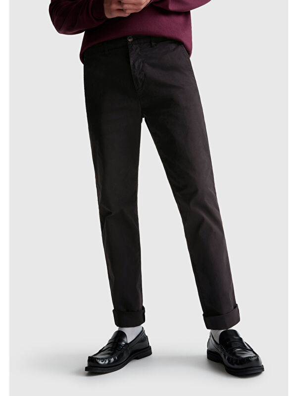 United Colors Of Benetton Erkek Siyah Slim Fit Chino Pantolon