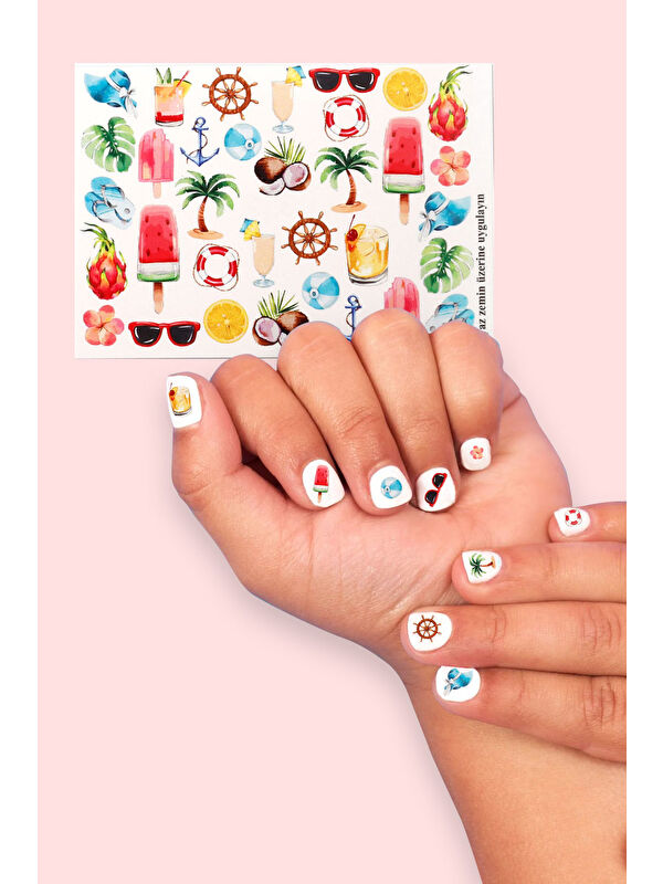 Le Mabelle Çok Renkli Yaz Kız Çocuk Tırnak Sticker