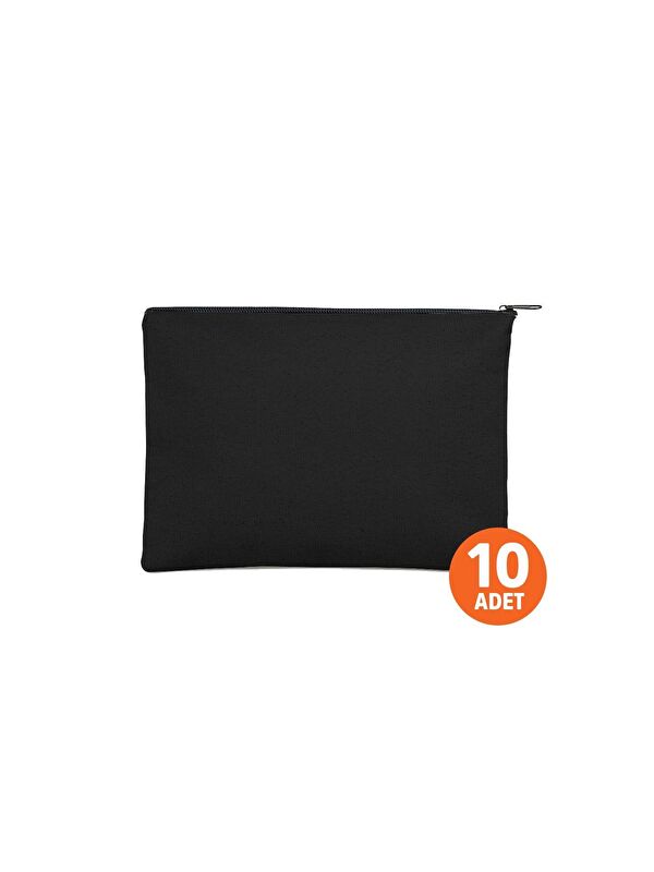 Bagg Siyah Kanvas Kumaş Clutch Çanta | 10 Adet