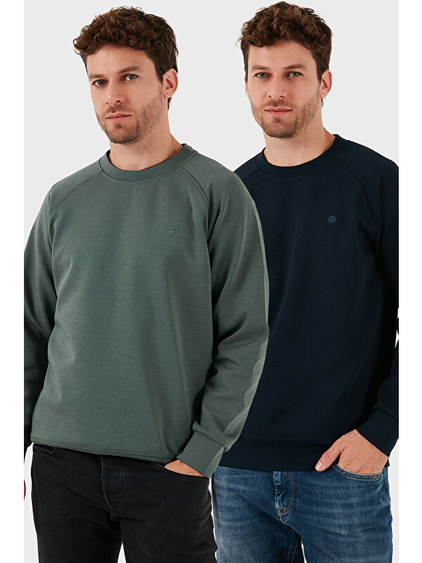 Buratti Streç Pamuklu Relaxed Fit Bisiklet Yaka 2'li Paket Sweat 5901210S2