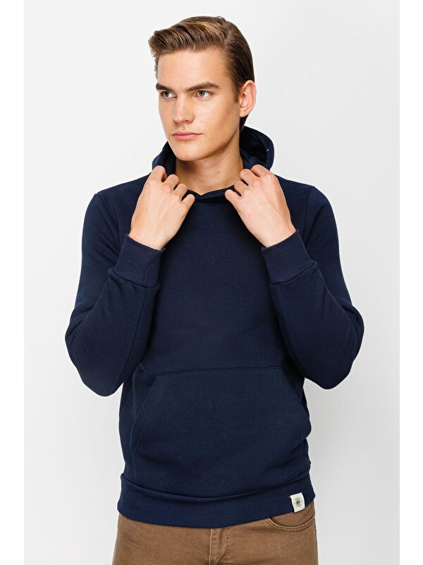 igs Erkek Lacivert Kapüşonlu Sweatshirt