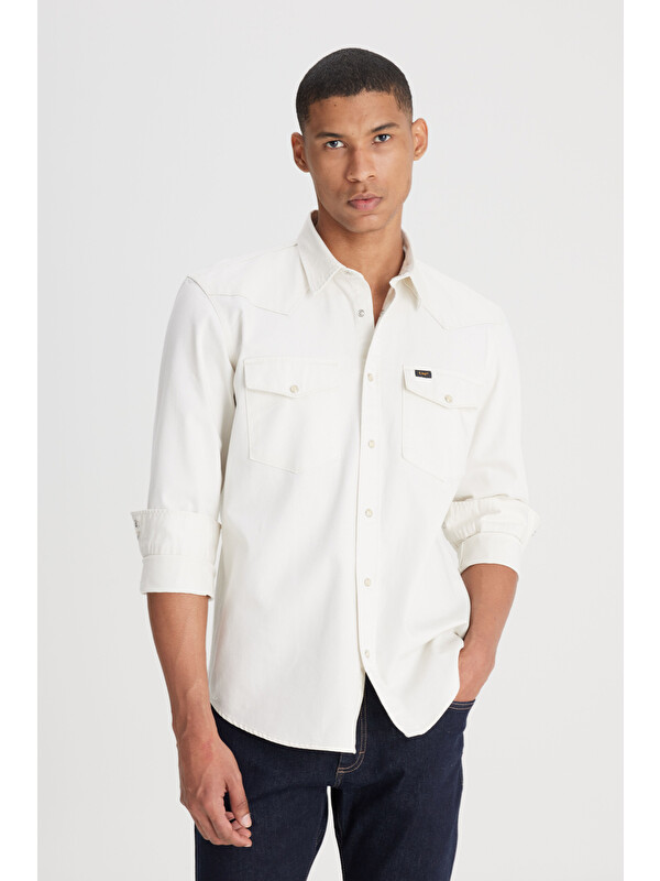 Lee Loose Fit Rahat Kesim %100 Pamuk Bej Gömlek