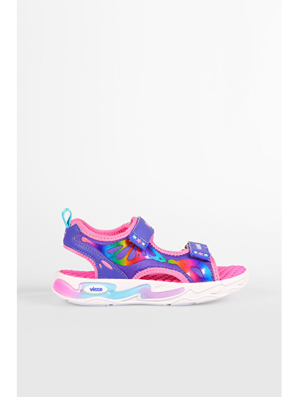 But Işıklı Kız Okul Öncesi Mor Sandalet - Görsel 2