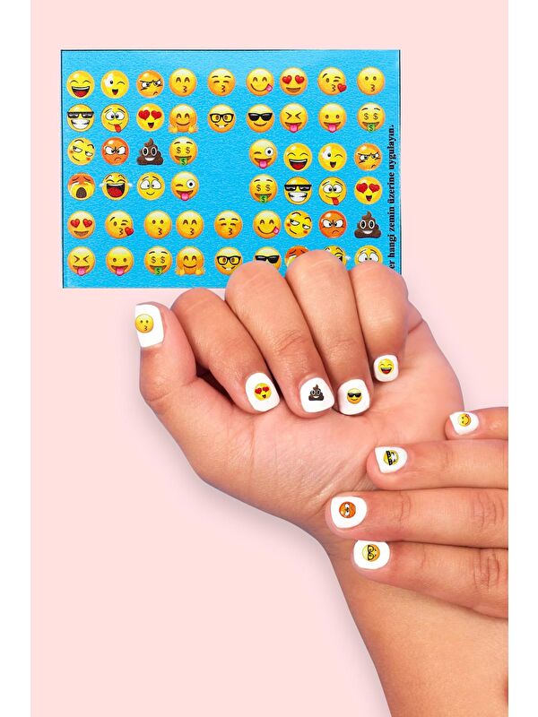 Le Mabelle Çok Renkli Emoji Kız Çocuk Tırnak Sticker