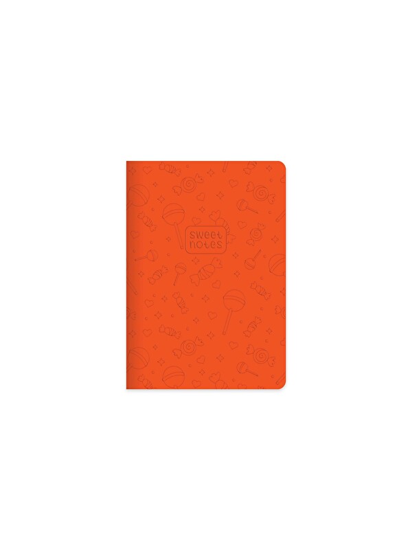 Keskin Color Çizgili Termo deri ve Sert Kapak Neon Şeker Defter 14 x 20 CM - Turuncu