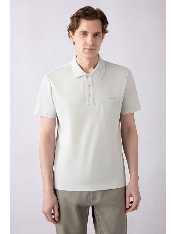Kiğılı Regular Fit Pamuklu Nakışlı Cepli Polo Yaka Tişört