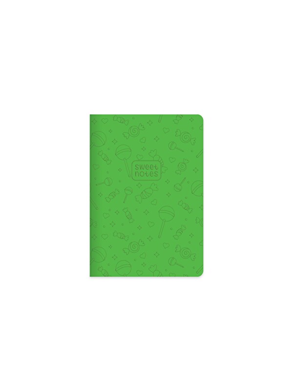 Keskin Color Çizgili Termo deri ve Sert Kapak Neon Şeker Defter 14 x 20 CM - Yeşil