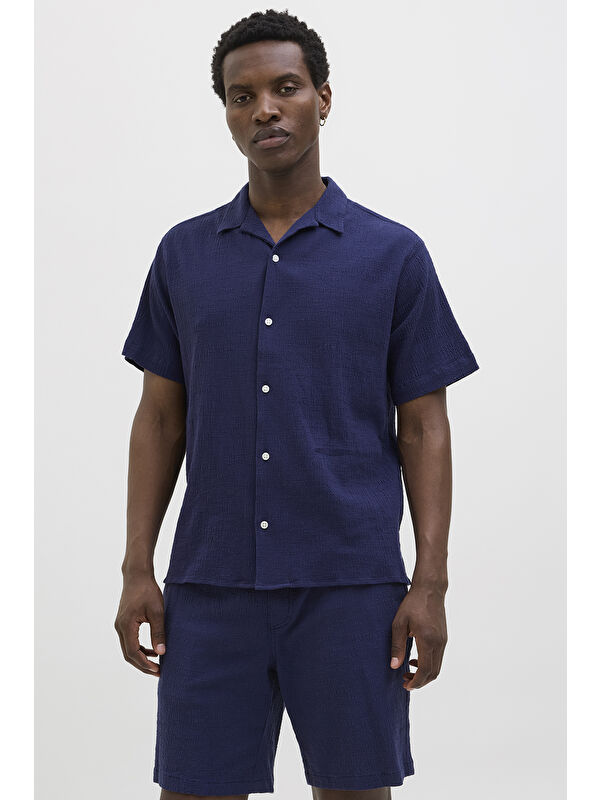 Jack & Jones Originals Jorluke Pamuklu Relaxed Fit Kısa Kollu Poplin %100 Pamuk Gömlek 12255781
