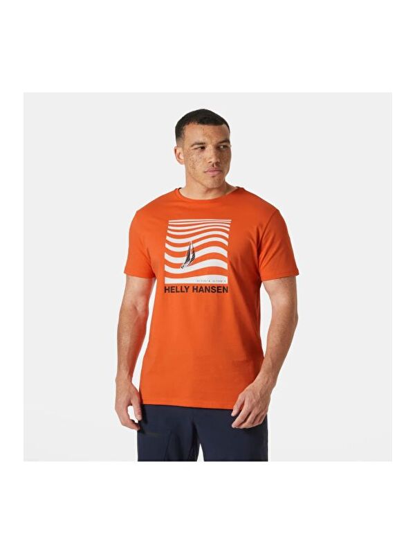 Helly Hansen Shoreline 3.0 Erkek Turuncu %100 Pamuk Tişört HHA.54601
