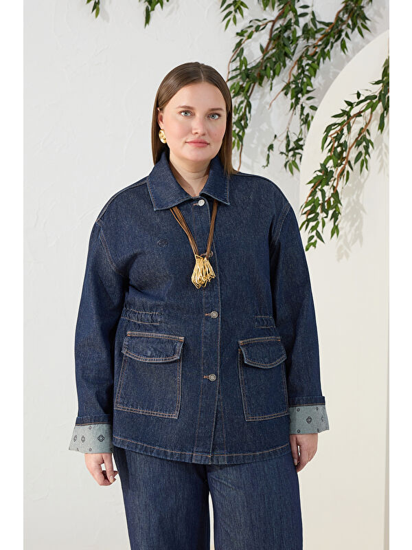 AKER Lacivert Denim Ceket