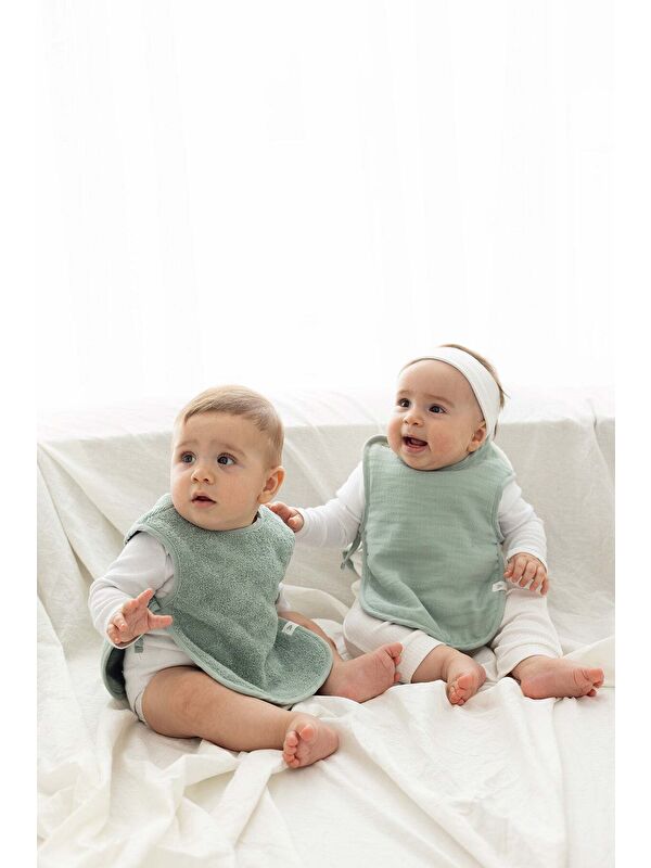 İrya Colors of Joy 2'li Organik Pamuk Müslin Bebek Önlük Seti Mint