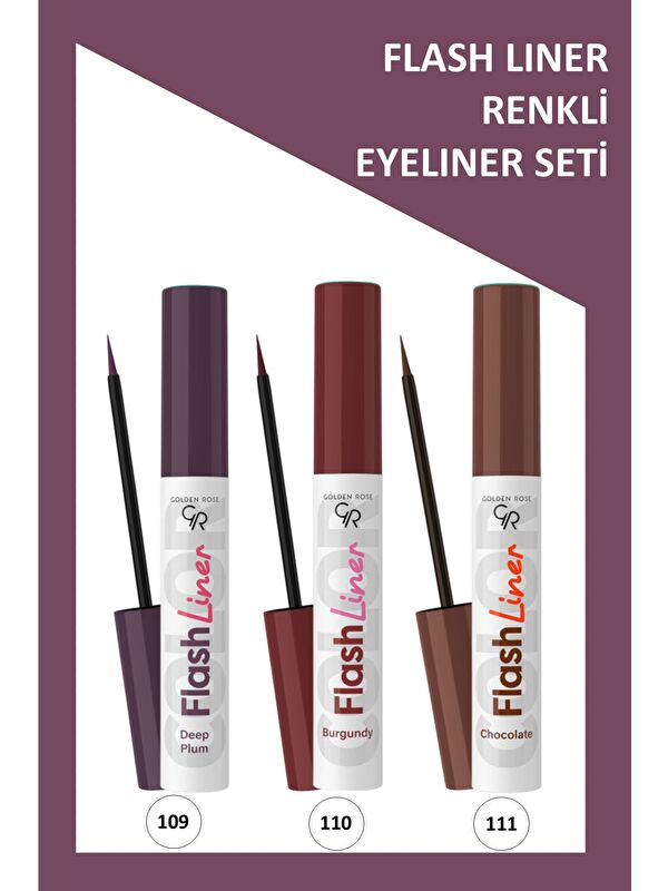 GOLDEN ROSE Flash Liner Renkli Eyeliner Seti No: 109-110-111