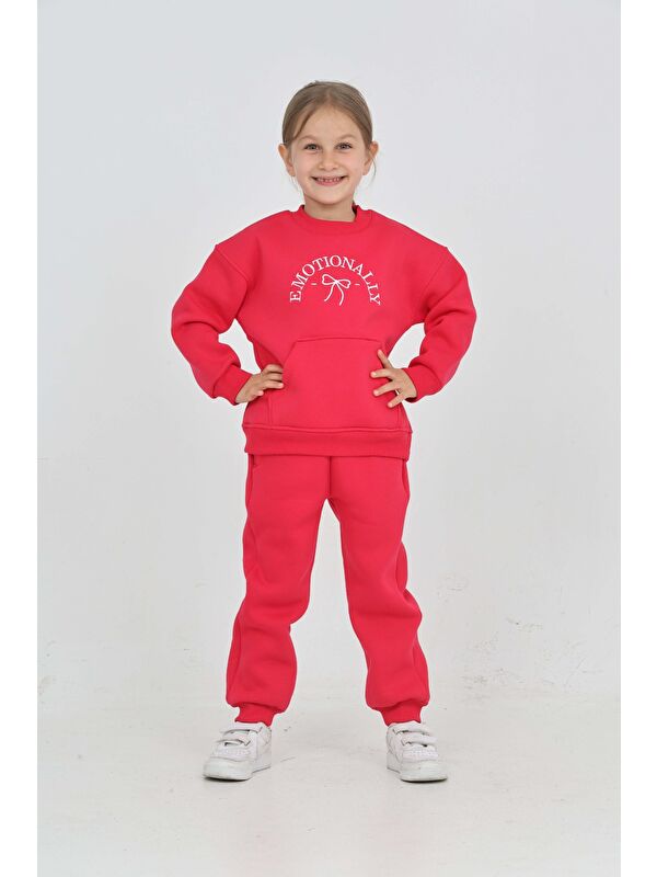 Toontoykids Kız Çocuk Fiyonk Nakışlı Eşofman Takım