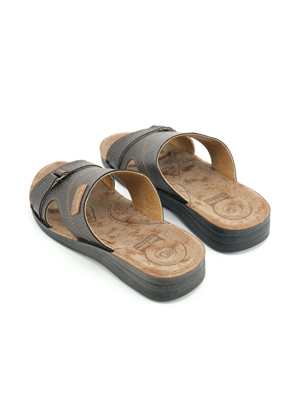 Erkek Yazlık PU Taban Suni Deri Koleksiyon Rahat Taban Günlük Terlik - Görsel 5