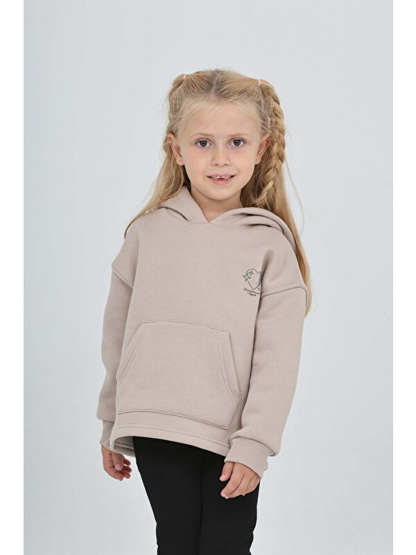 Toontoykids Kız Çocuk Kalp Baskılı Sweatshırt
