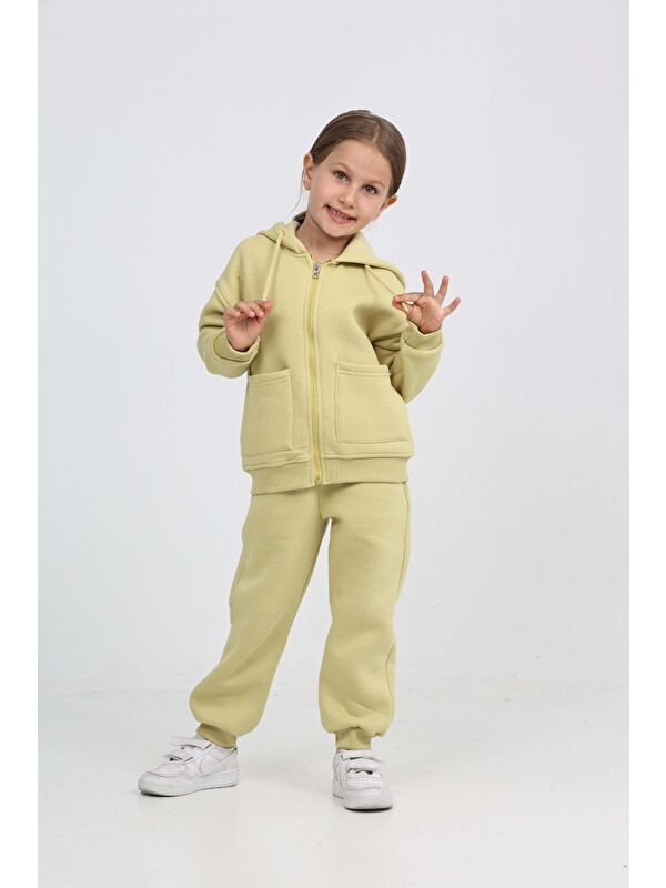 Toontoykids Kız Çocuk Cep Detaylı Hırkalı Eşofman Takım