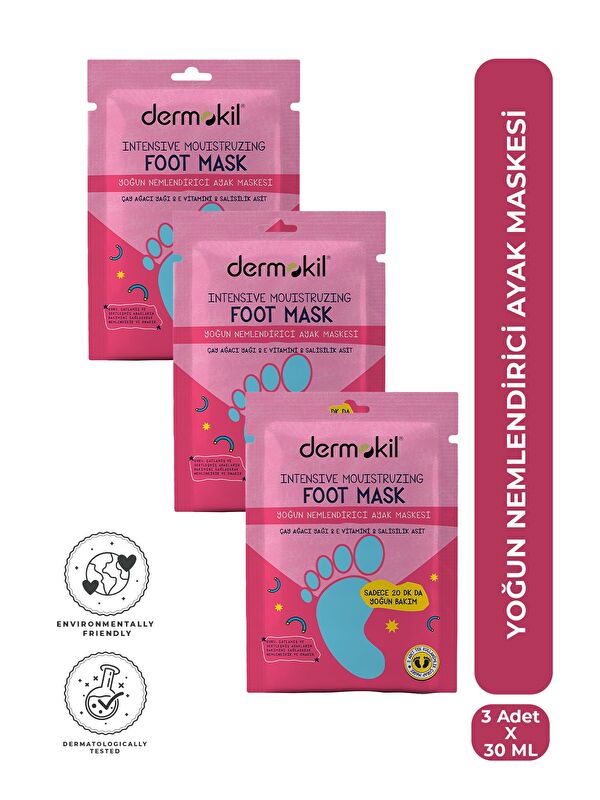 Dermokil Yoğun Nemlendirici Ayak Maskesi 30 ml x 3 Adet