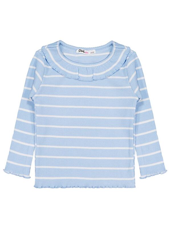 Civil Girls Çizgili 2-5 Yaş Sweatshirt - Mavi 3-4 Yaş