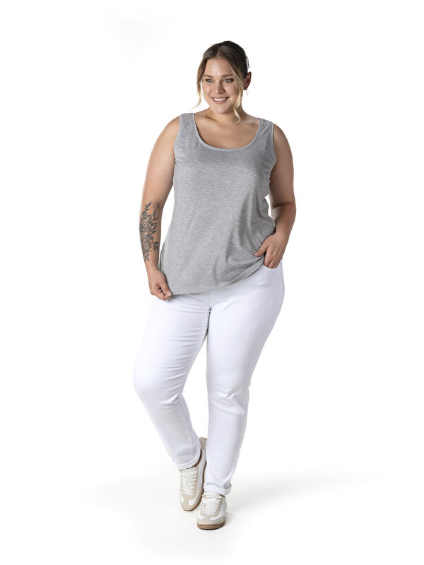 Stil Diva Büyük Beden Sıfır Kol Basic Atlet 1097164