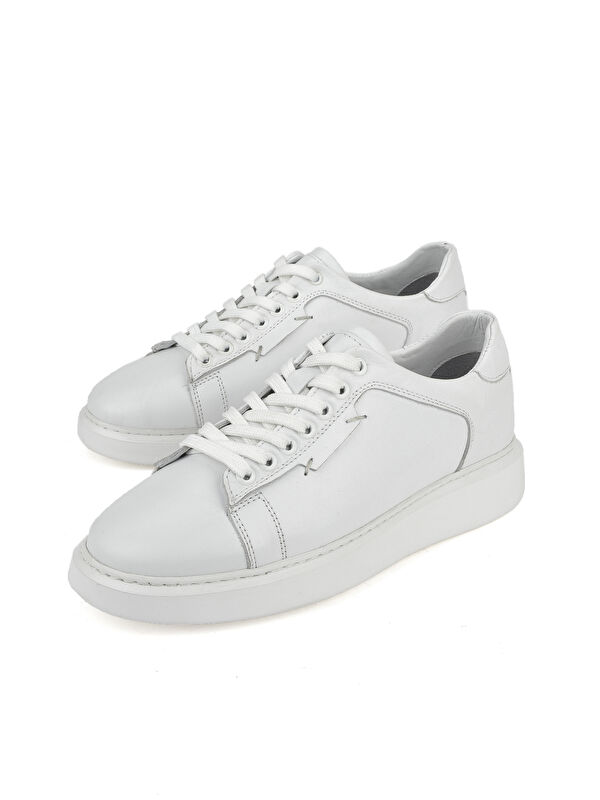 Erkek Hakiki Deri Sneaker 151423Z512 Beyaz - Görsel 6