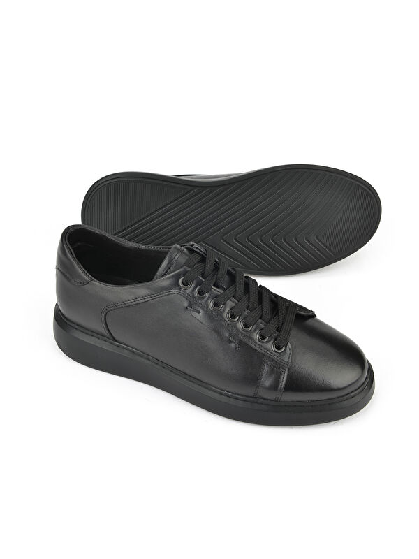 Erkek Hakiki Deri Sneaker 151423Z512 Siyah - Görsel 5
