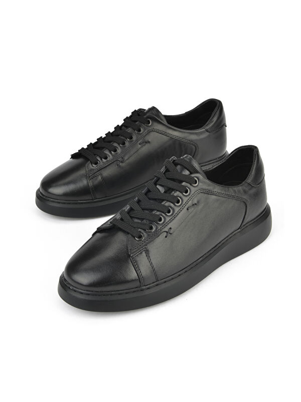 Erkek Hakiki Deri Sneaker 151423Z512 Siyah - Görsel 6