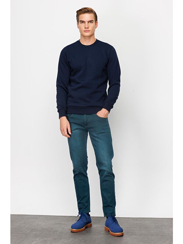 igs Erkek Lacivert Bisiklet Yaka Sweatshirt