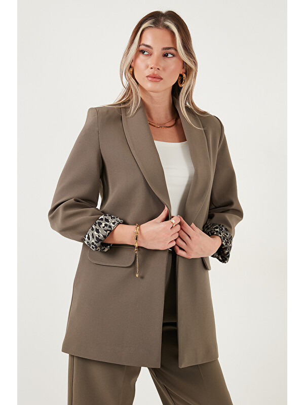 Lela Regular Fit Klasik Yaka Desenli Astar Detaylı Blazer Ceket 6839227