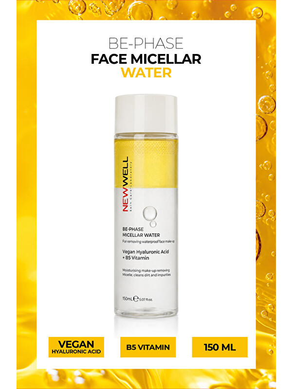 New Well Be-Phase Face Micellar Water Yellow | Yüz Makyaj Temizleme Suyu Sarı 150 ml
