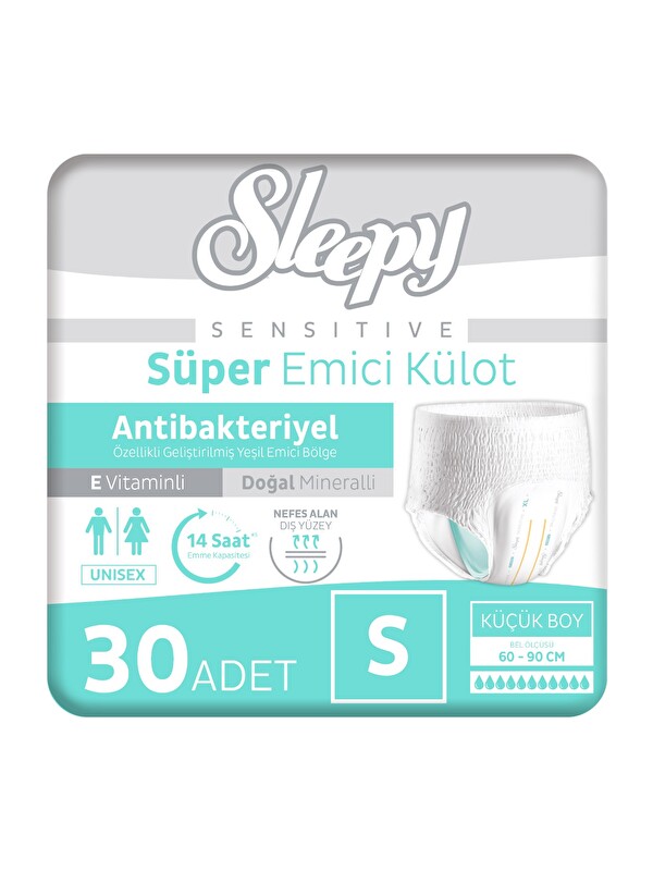 Sleepy Sensitive Antibakteriyel Emici Külot Small 30 Adet