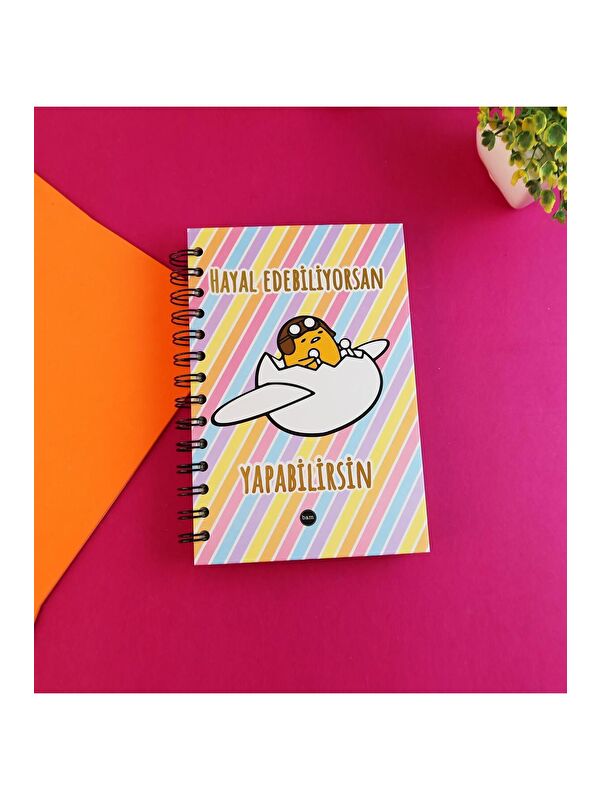 Bam Hediyelik Eşya Özel Tasarım Spiralli 15 21 cm Dot Defter  Eskiz Defteri  Doodle Book   2 SAYFA STICKER HEDİYELİ