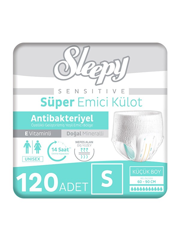 Sleepy Sensitive Antibakteriyel Emici Külot Small 30x4 120 Adet