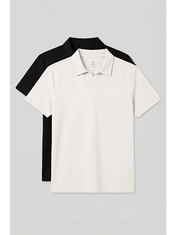 Tommylife Rahat Form Polo Yaka 2'li Paket Tişört- 88496
