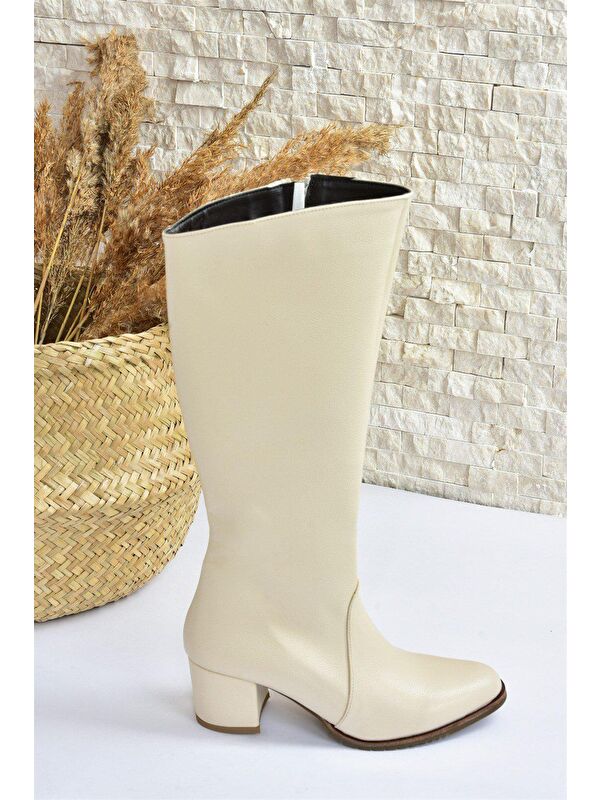 Krem Günlük Kadın Çizme A654252709 - Görsel 7