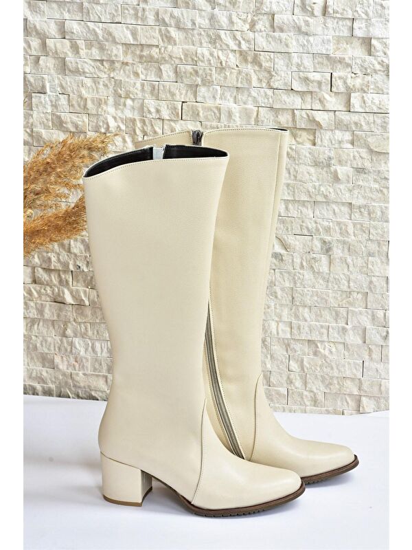 Krem Günlük Kadın Çizme A654252709 - Görsel 8