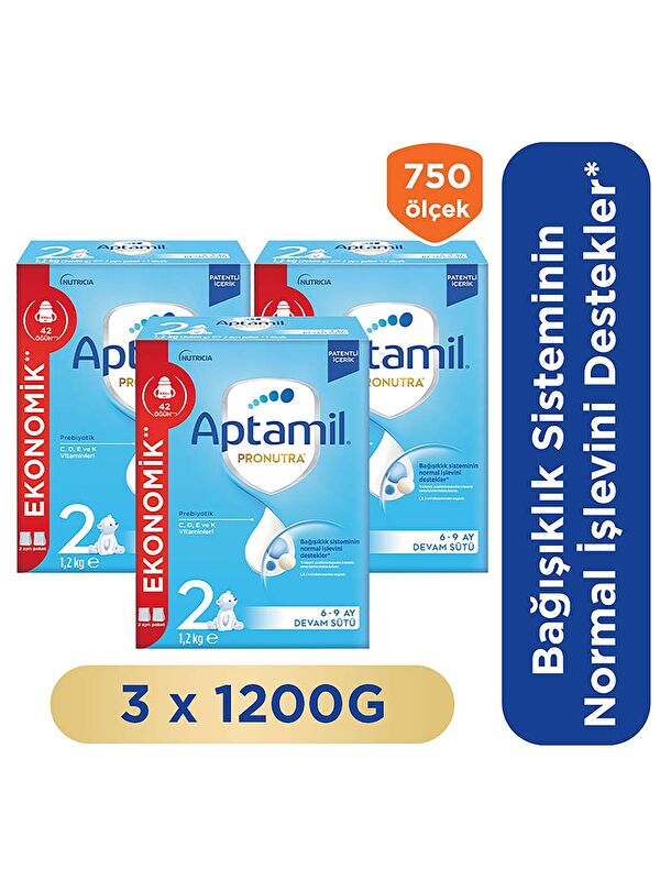 Aptamil 2 Prebiyotikli Devam Sütü 1200 Gr X 3 Adet 3600 Gr