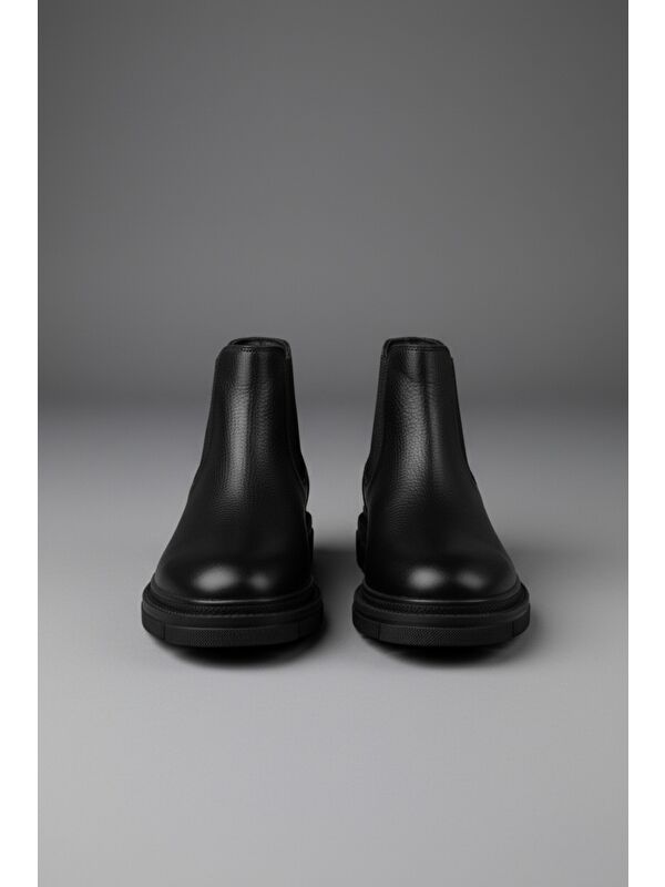 HARD Hakiki Deri Kalın Taban Erkek Kışlık Chelsea Bot - Görsel 4