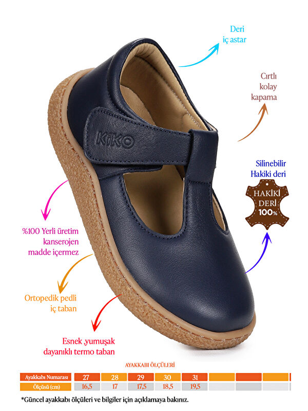 Kiko Kids Beyaz Kiko Kids Lija %100 Deri Günlük Kız Çocuk Babet Ayakkabı