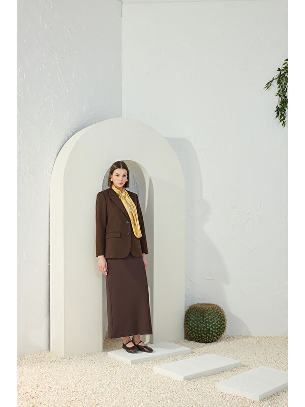 AKER Kahverengi Klasik Blazer Ceket