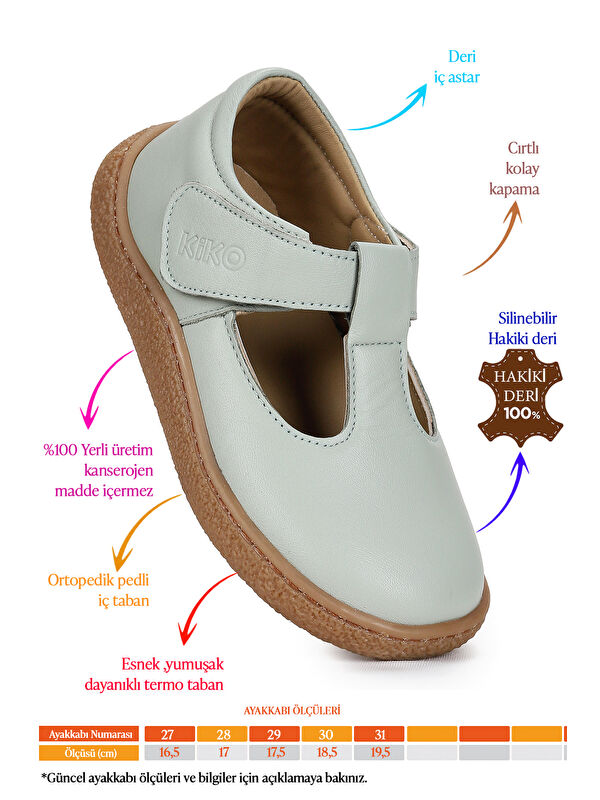 Kiko Kids Beyaz Kiko Kids Lija %100 Deri Günlük Kız Çocuk Babet Ayakkabı