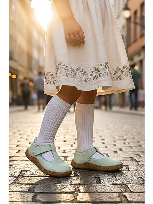 Kiko Kids Beyaz Kiko Kids Lija %100 Deri Günlük Kız Çocuk Babet Ayakkabı