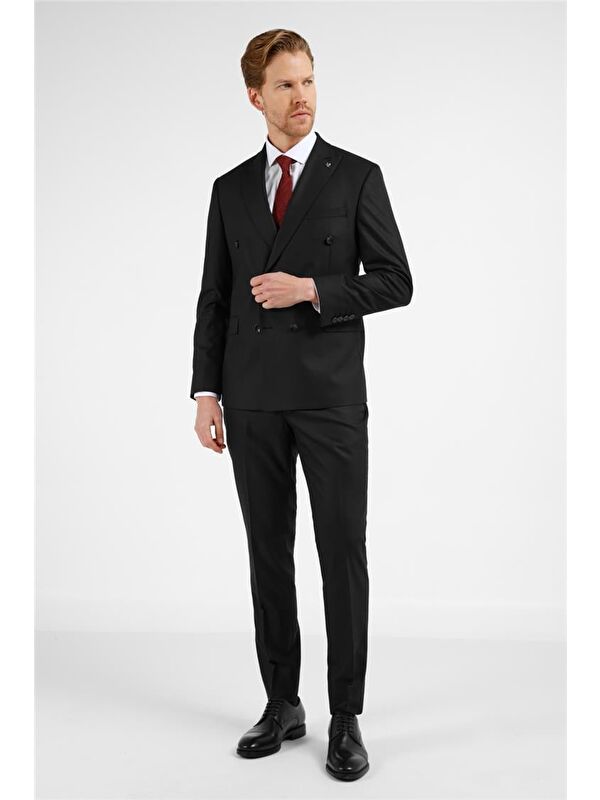 İMZA Siyah Kırlangıç Yaka 6 Drop Slim Fit Takım Elbise 1001255172