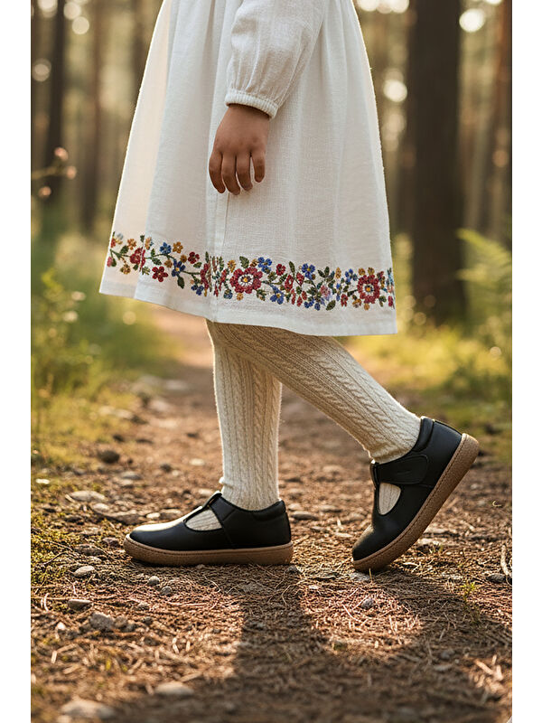 Kiko Kids Beyaz Kiko Kids Lija %100 Deri Günlük Kız Çocuk Babet Ayakkabı