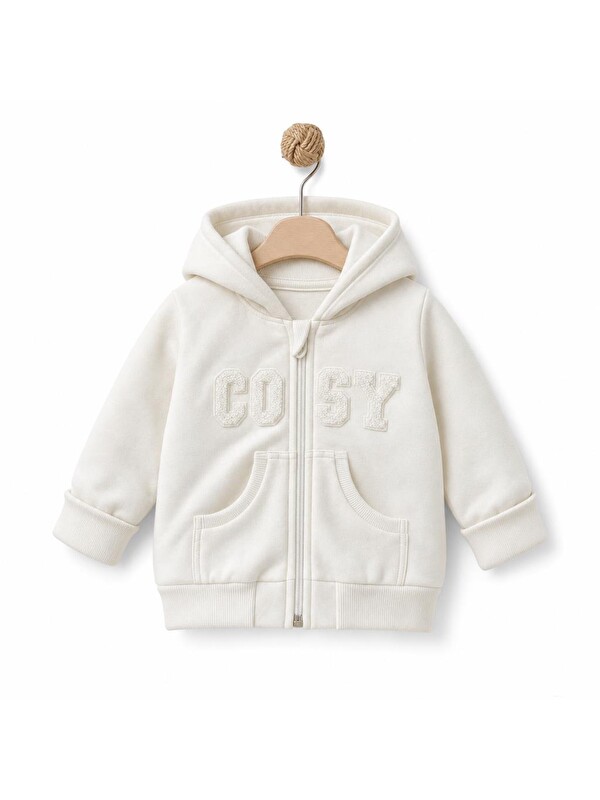 BabyCosy Organic  Bebek Kapüşonlu Ceket %47 Pamuk %47 modal %6 elastan Organic Pamuk Yenidoğan Serisi - CSY8057