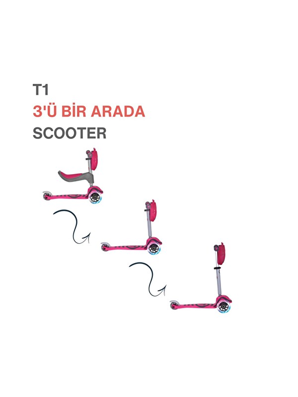 SmarTrike T1 3’ü 1 Arada Oturaklı ve Çantalı Çocuk Scooterı (15 Ay - 5 Yaş) 92981