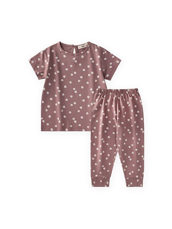 CİGİT Desenli Pijama Takımı 2-9 Yaş Çiçek Desen