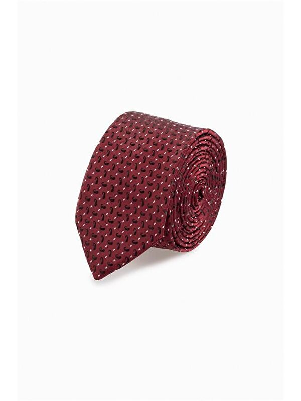 Süvari Açık Bordo Baskılı Kravat