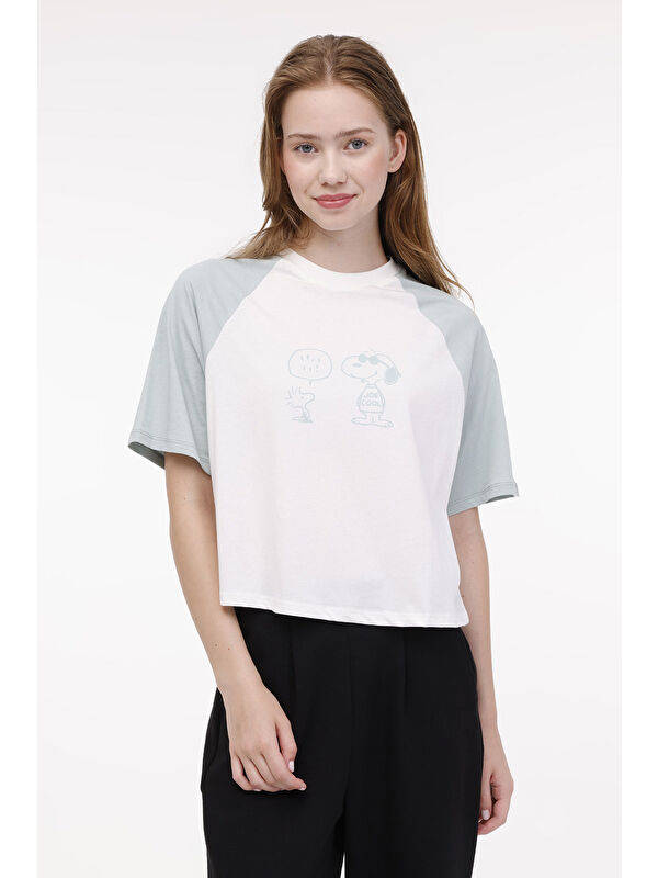 Lumberjack WL PIGPEN 11GFL1004 4FX Ekru Kadın Kısa Kol T-Shirt