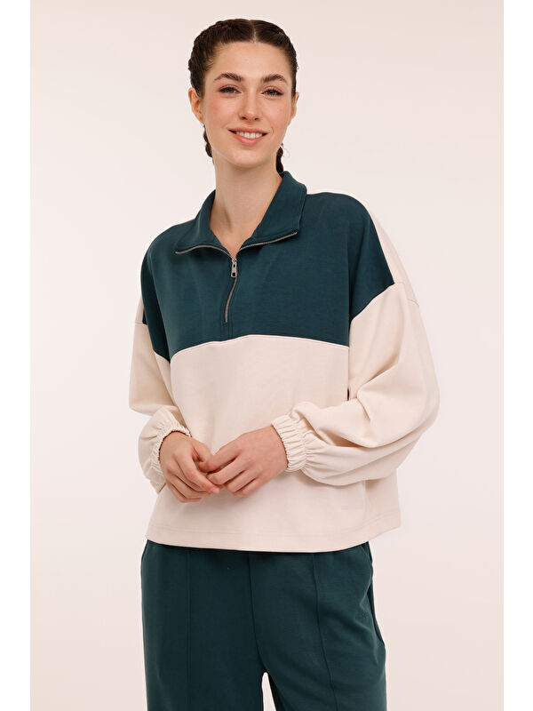 Lumberjack WL CADYNA 16KT02 4PR Yeşil Kadın Sweatshirt